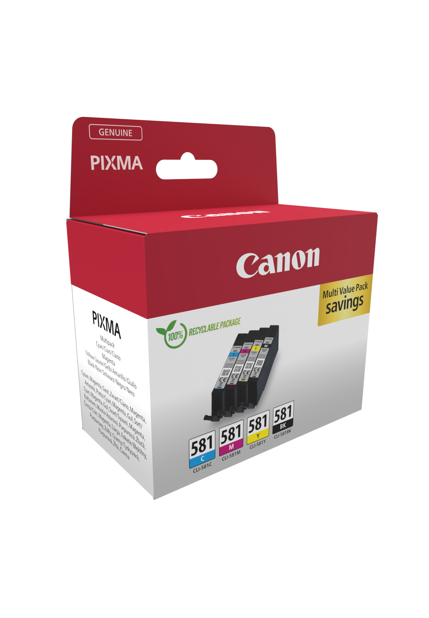 2103C007AA Pachet 4 cartuse Canon BK+C+M+Y CLI-581 NEW PACK