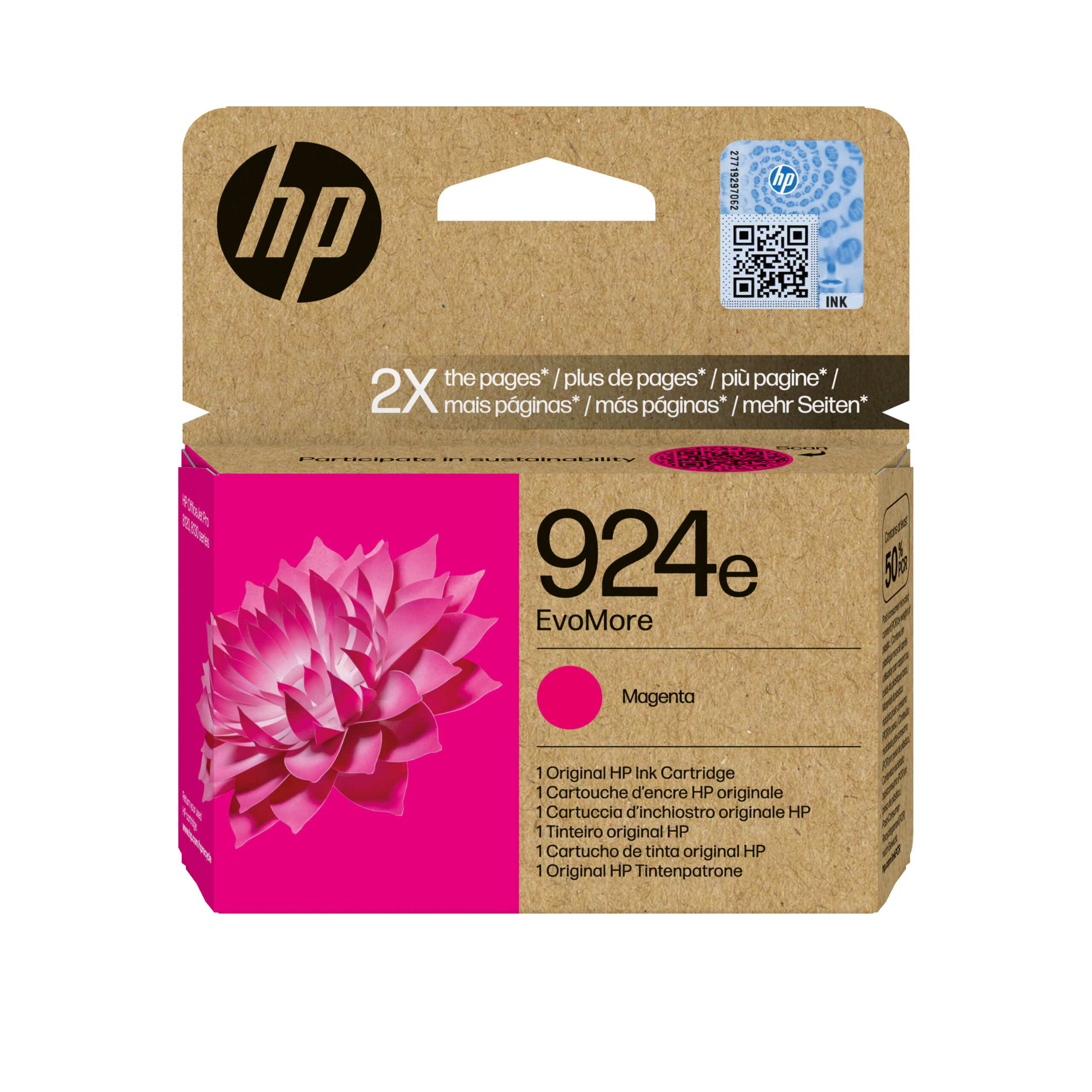 4K0U8NE Cartus cerneala HP 924e EvoMore Magenta Original Ink Cartridge 4K0U8NE