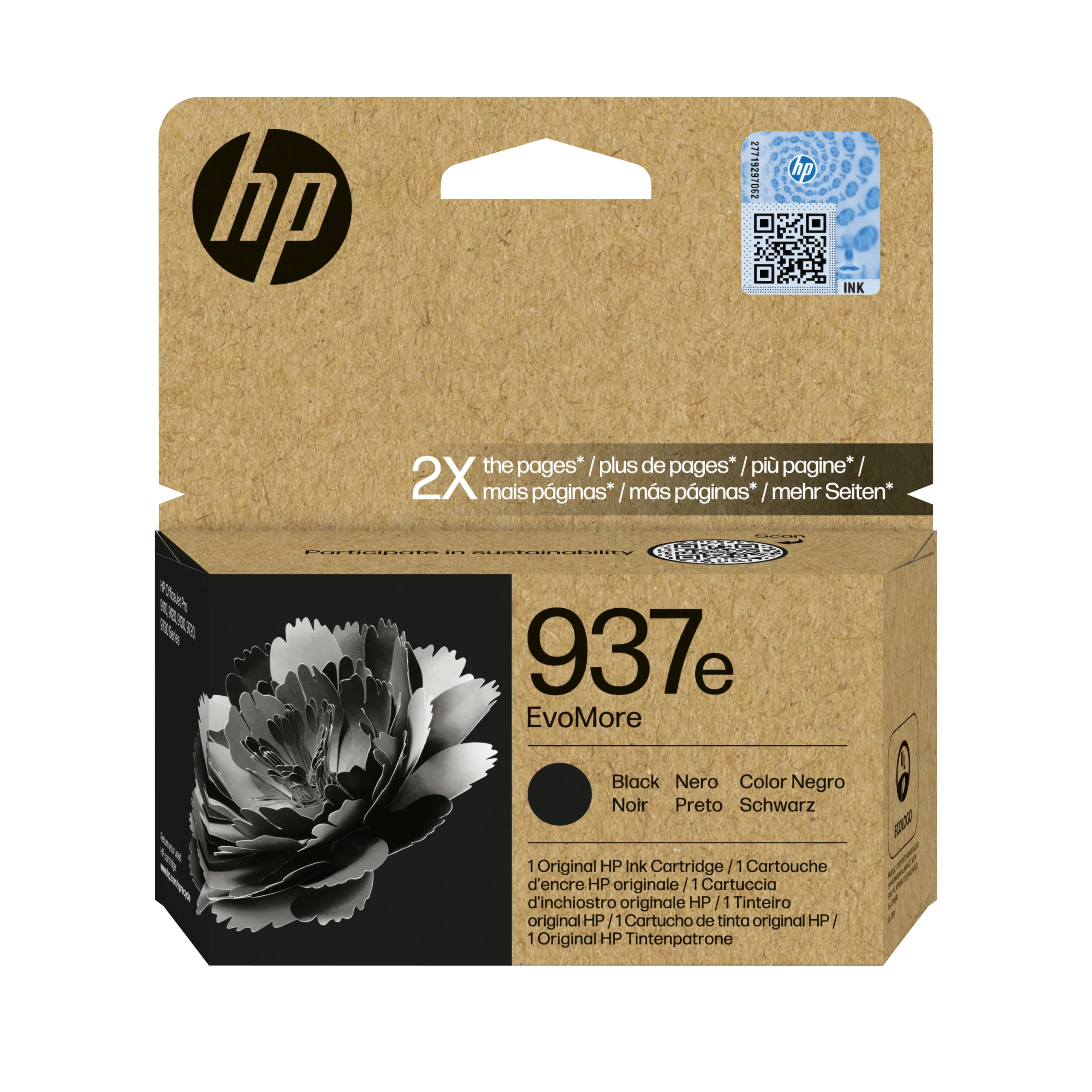 4S6W9NE Cartus cerneala HP 937e EvoMore Black Original Ink Cartridge 4S6W9NE