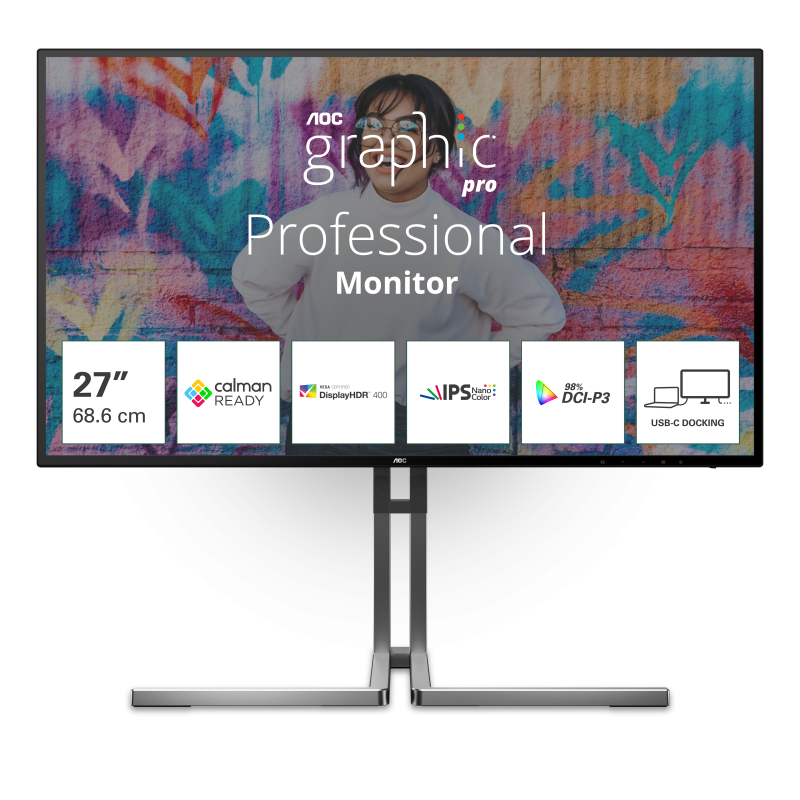 "Monitor AOC 27"" U27U3CV, Diagonal (inch): 27, Diagonal (cm): 69,