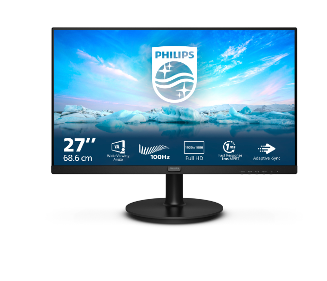 Monitor Consumer Philips 271V8LAB/00, 27", 1920 x 1080 pixeli, Black, - imagine 2